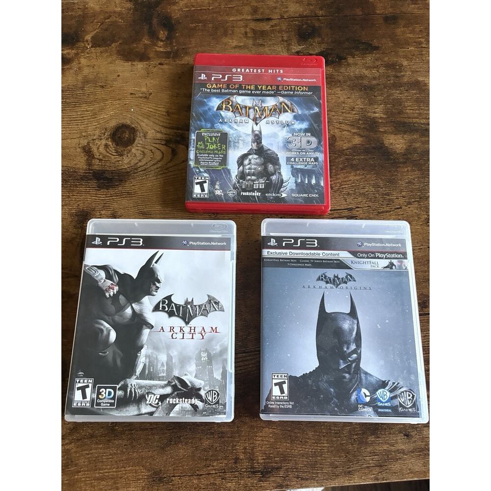Batman Arkham Asylum, City, & Origins (Sony PlayStation 3, PS3) CIB Lot (3)